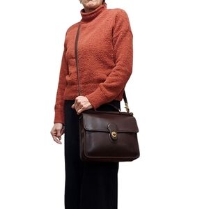 Coach Vintage Leather Legacy Willis Top Handle Turnlock Station Bag Made USA